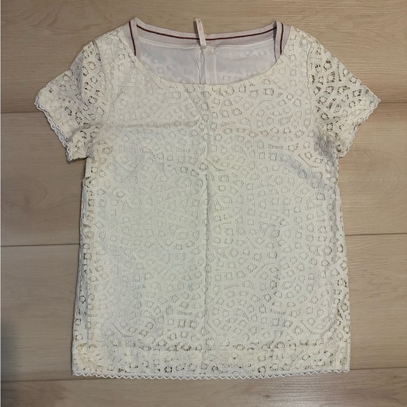 Ikks ICODE white lace short sleeve blouse size small - Picture 5 of 13